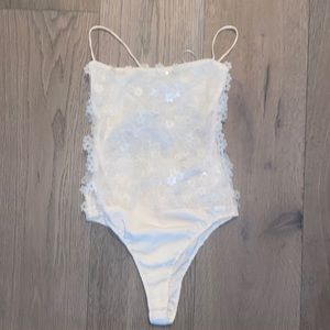 ZARA - Flower Sequin Bodysuit! New with tags!